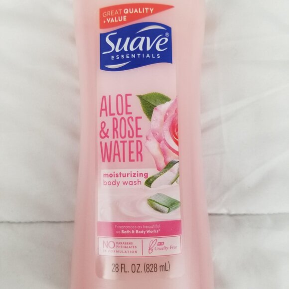 Suave Aloe & Rose Water Moisturizing Body Wash 28oz Pump Large DISCONTINUED HTF